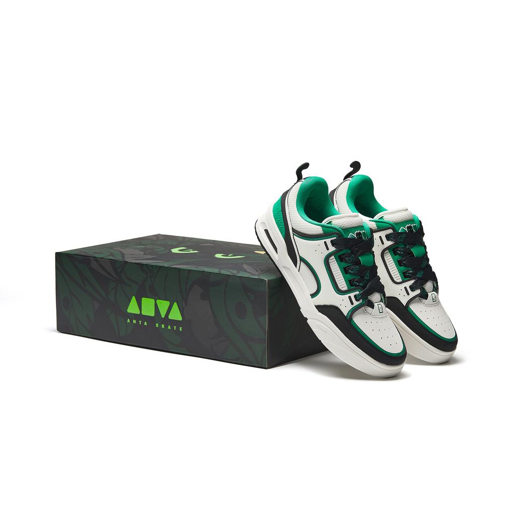 Anta Aojie Fourth Anniversary Gift Box Non-Slip Shock Absorbing Mid-Top Sneakers Women Sneakers White Black Green 122538040X-1