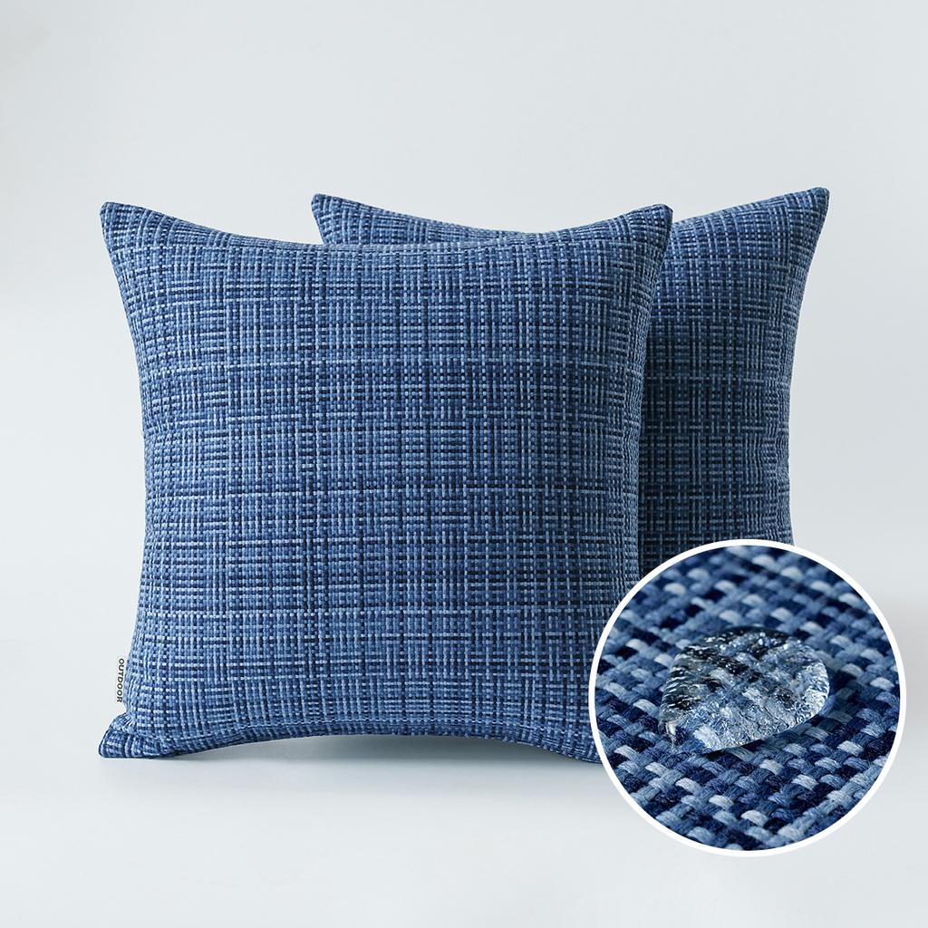 Waterproof Textile Outdoor Throw Pillow Covers Stripe Square Pillowcases Modern Cushion Cases for Patio Couch Bench 45X45CM
