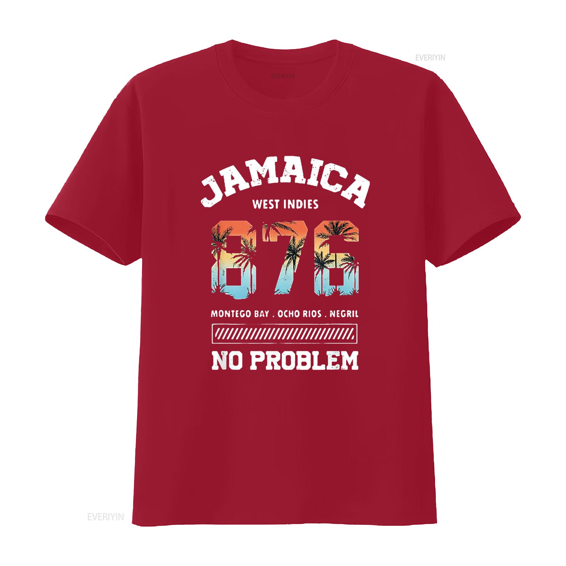 

Jamaica 876 No Problem Tropical Island Womens T Shirt Black M vintage Washed Slightly Soft Unisex Versatile S