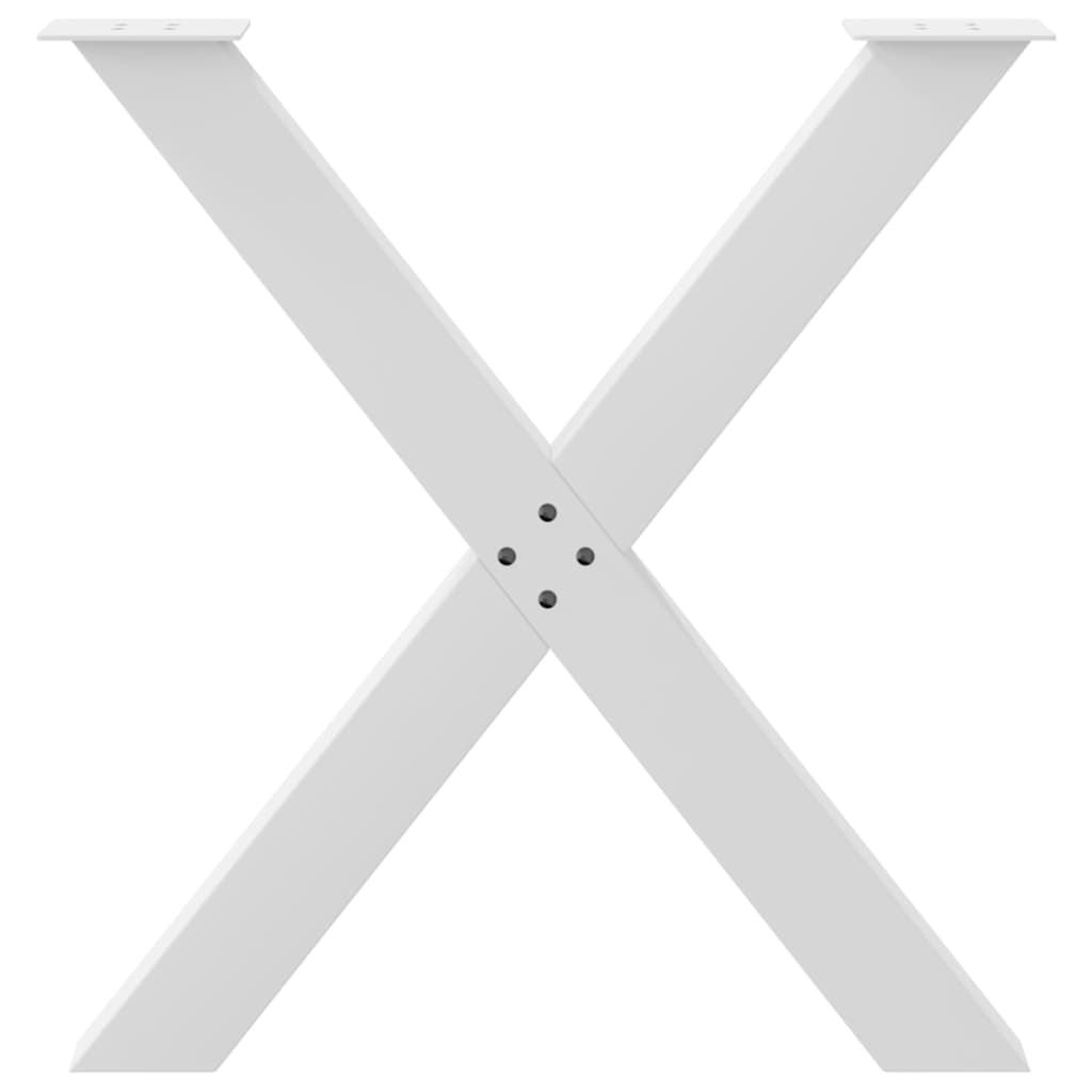 Vidaxl Dining Table Legs, 2 Pcs, White, 80X(72-73) Cm, Steel