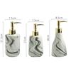 Simple Ink Ceramic Portable Lotion Bottle Bathroom Accessories Shampoo Moisture Bottle Gold Press Soap Dispenser Home Decoration