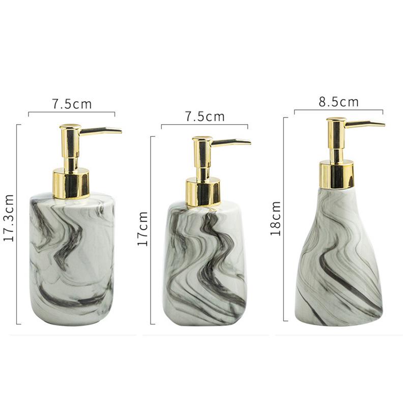Simple Ink Ceramic Portable Lotion Bottle Bathroom Accessories Shampoo Moisture Bottle Gold Press Soap Dispenser Home Decoration