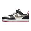 Nike Tênis Infantil Court Borough Low 2 SE PS Branco Rosa Prime Estanho Metálico Summit-White Off-Noir DJ0041-100
