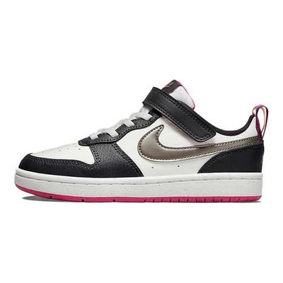 Court Borough Low 2 SE PS White Pink Prime Metallic Pewter Kids Sneakers Summit-White Off-Noir DJ0041-100