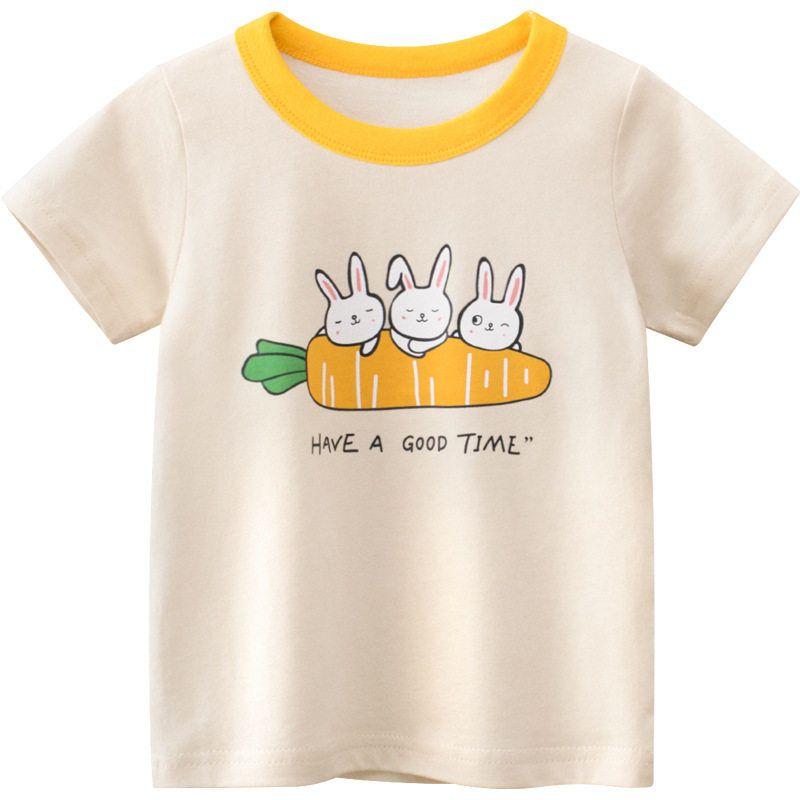 27home Bunny Short-Sleeved Round Neck Cartoon Children's Clothing