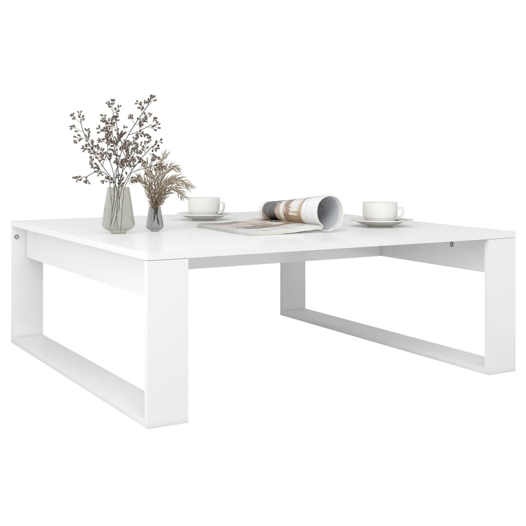  Salongbord, hvitt, 100x100x35 cm, trebasert materiale