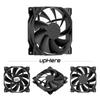 upHere PC Case Fan 120mm Case Cooler Silent Type Computer Fan 4-pin Connector 3 Black [12BK4-3]