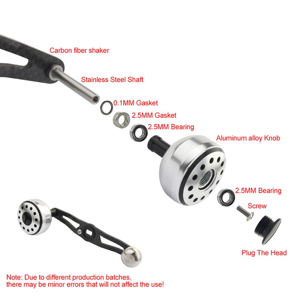 Fishing Reel Handle Aluminium Alloy Handle Double Color Handle For Baitcasting Hole Size 8x5mm Length 115 MM