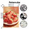 5D Framed Pearl Painting Kit Fresh Strawberry Pattern Sparkling Bead Art Canvas Ready to Display Romantic Home Decor Gift Exquisite Kitchen Wall Decor