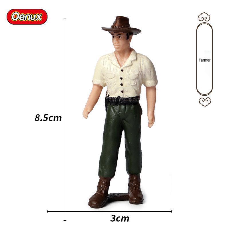 Plastic Farm Figures: Farmer, Woman, Ranch Worker, Police