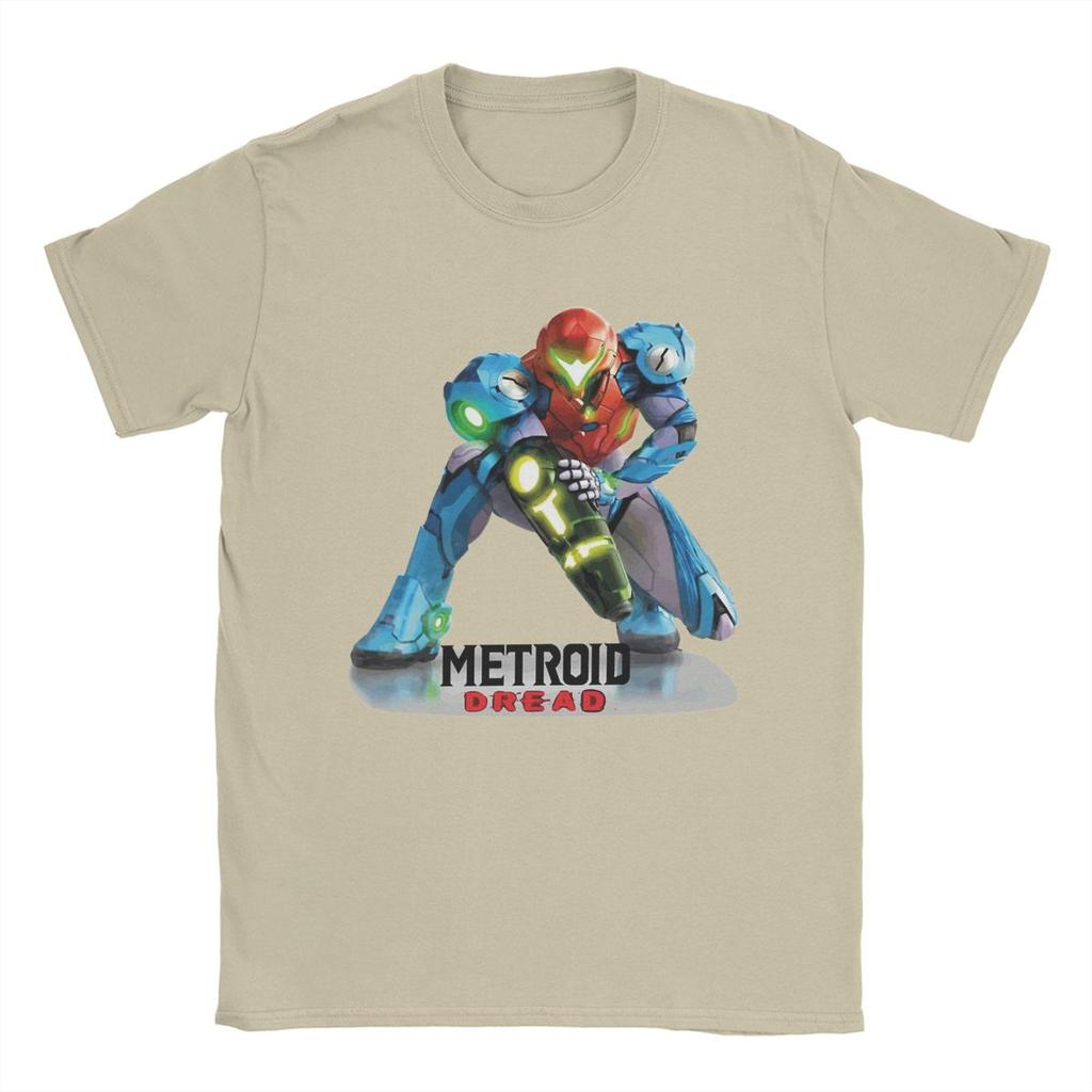 Camiseta Merch de Juego de Dibujos Animados Retro Vintage Metroid Dread para Hombre Mujer Ropa Cool de Algodón con Estampado Gráfico