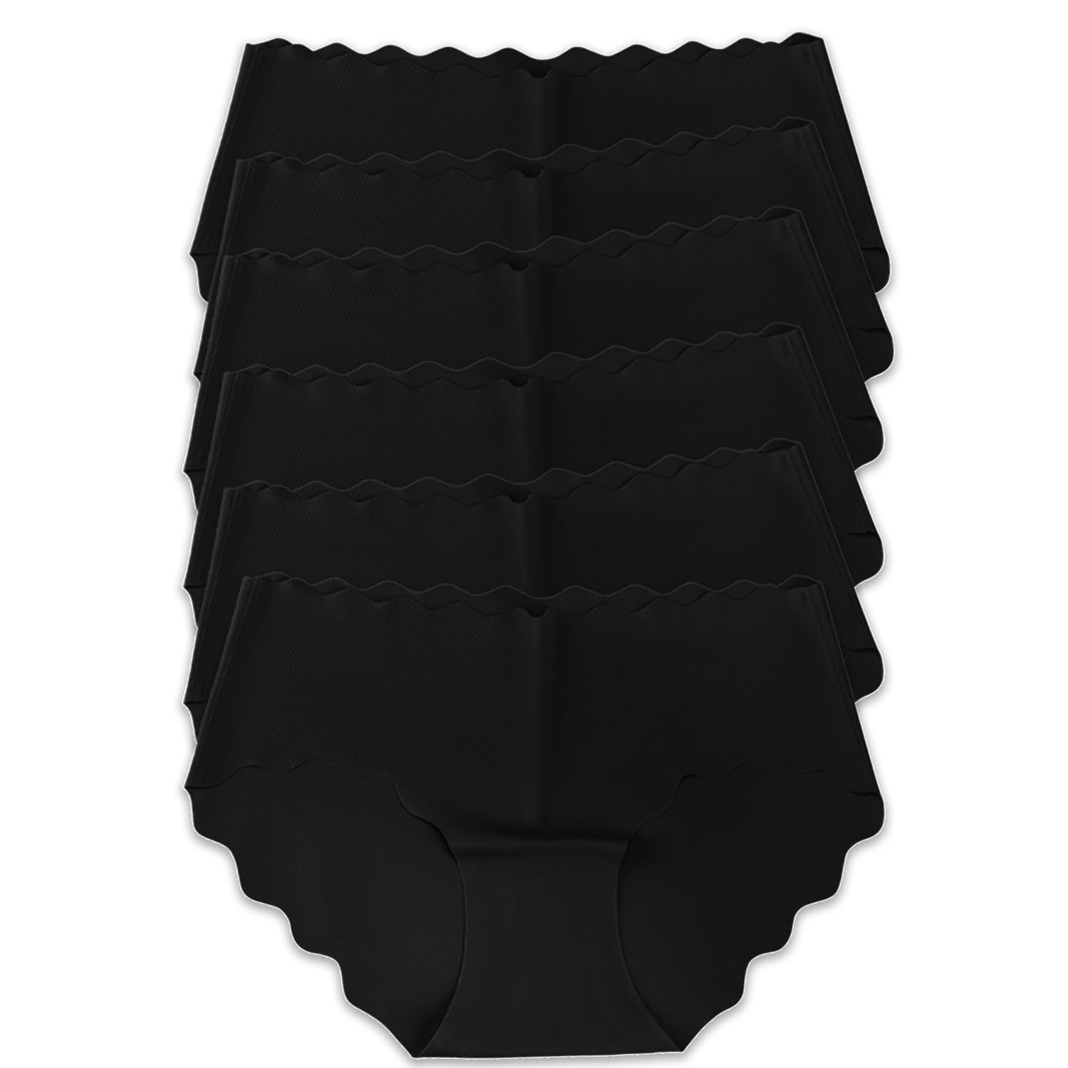 

SETSUGEN Набор волнистых черных трусиков женских бесшовных без швов мягких однотонных 6 штук, L, Трусики, Линии, Цвета, Дышащие, Эластичные,