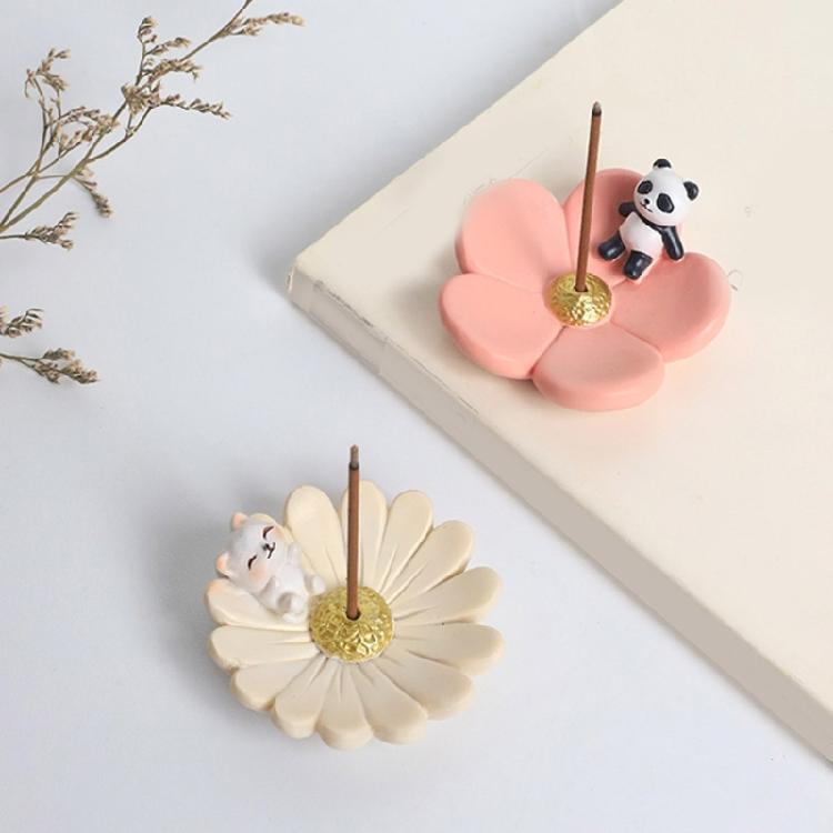 Flower Shape Resins Censers Holder Cute Animal Statue Incenses Burners PlateTray  for Mindfulness and Home Decoration