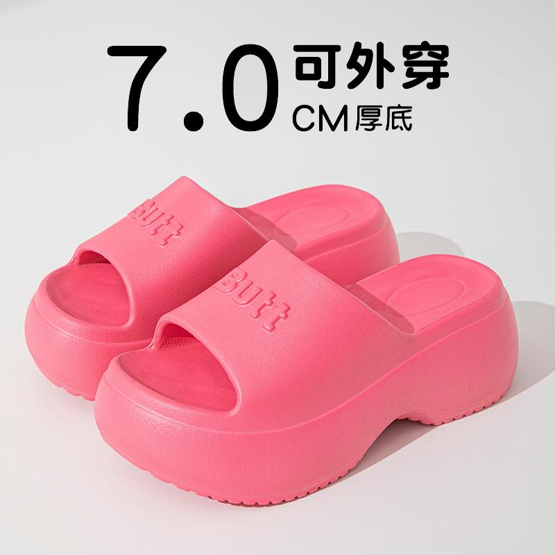 Fashion 2025 New Women Platform Slippers Casual Wedges Shoes Thick Sole Soft EVA Female Home Beach Slides Summer High Heel Sandals