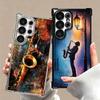Saxophone Instrument Music Plating Phone Case For Samsung Galaxy S24 S25 FE S26 Edge S23 Ultra S22 S21 Plus S20 Anti-Fall Airaba