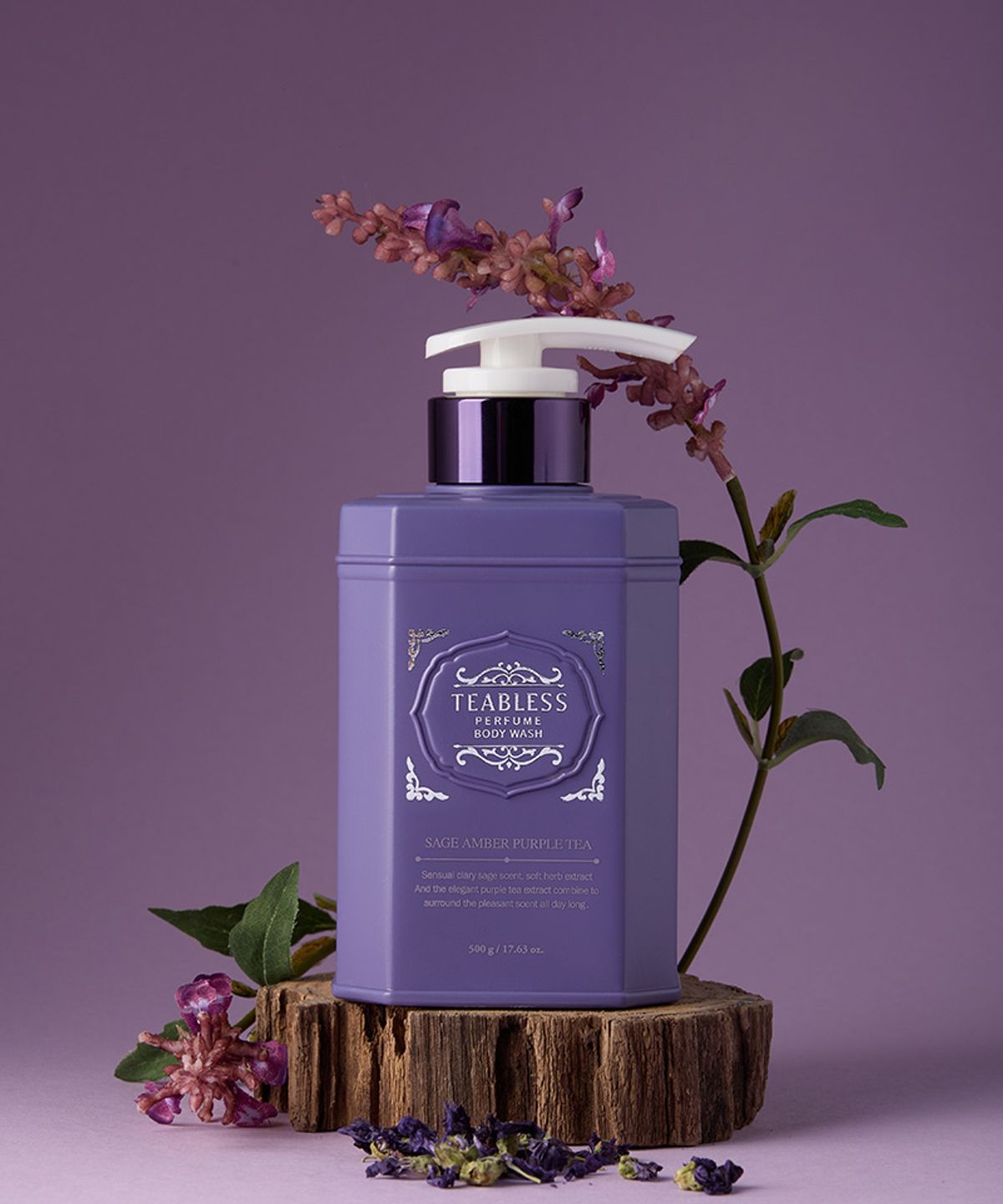 [Skin Scent Scrub Wash] T-Bless Sage Amber Purple Tea Perfume Body Wash 500ml