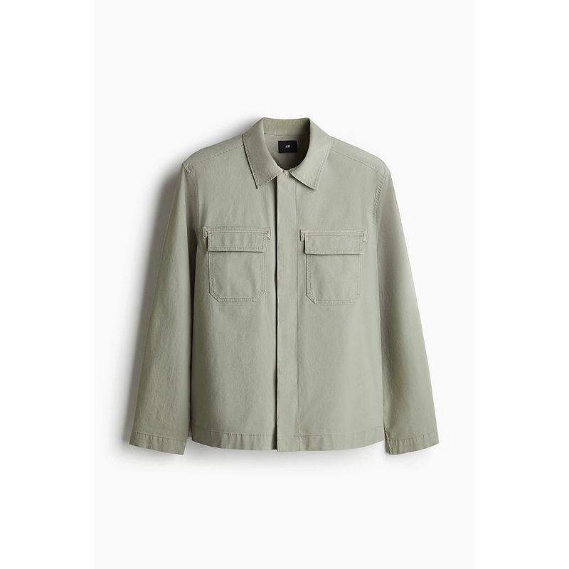 

HM Men Jacket 2025 Fall New Arrival Standard Edition Detroit Overalls Style Shirt 1265595 Sage Green 175/100(M)