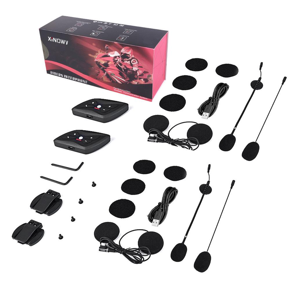 T6 PLUS Motorcycle Helmet Bluetooth Headset Full Duplex Riding Bluetooth Intercom with A Maximum Distance of About 1500 Meters