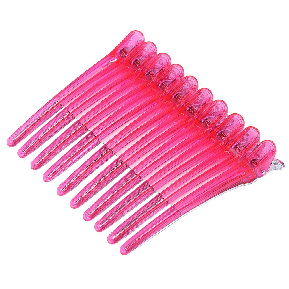 10pcs Barber Alligator Hairpin Professional Salon Seamless Hair Clips Rubber Sectioning Barbershop Hairdressing Styling Supplies