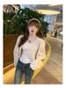 2025 Women's High-End Lace Base Long-Sleeve Bow Shirt, White - Perfect for Spring and Autumn