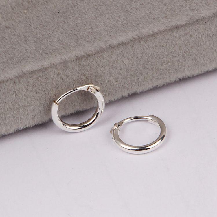 925 Sterlingsilber Große Creolen für Damen - Japanischer und Koreanischer Schlichter Stil