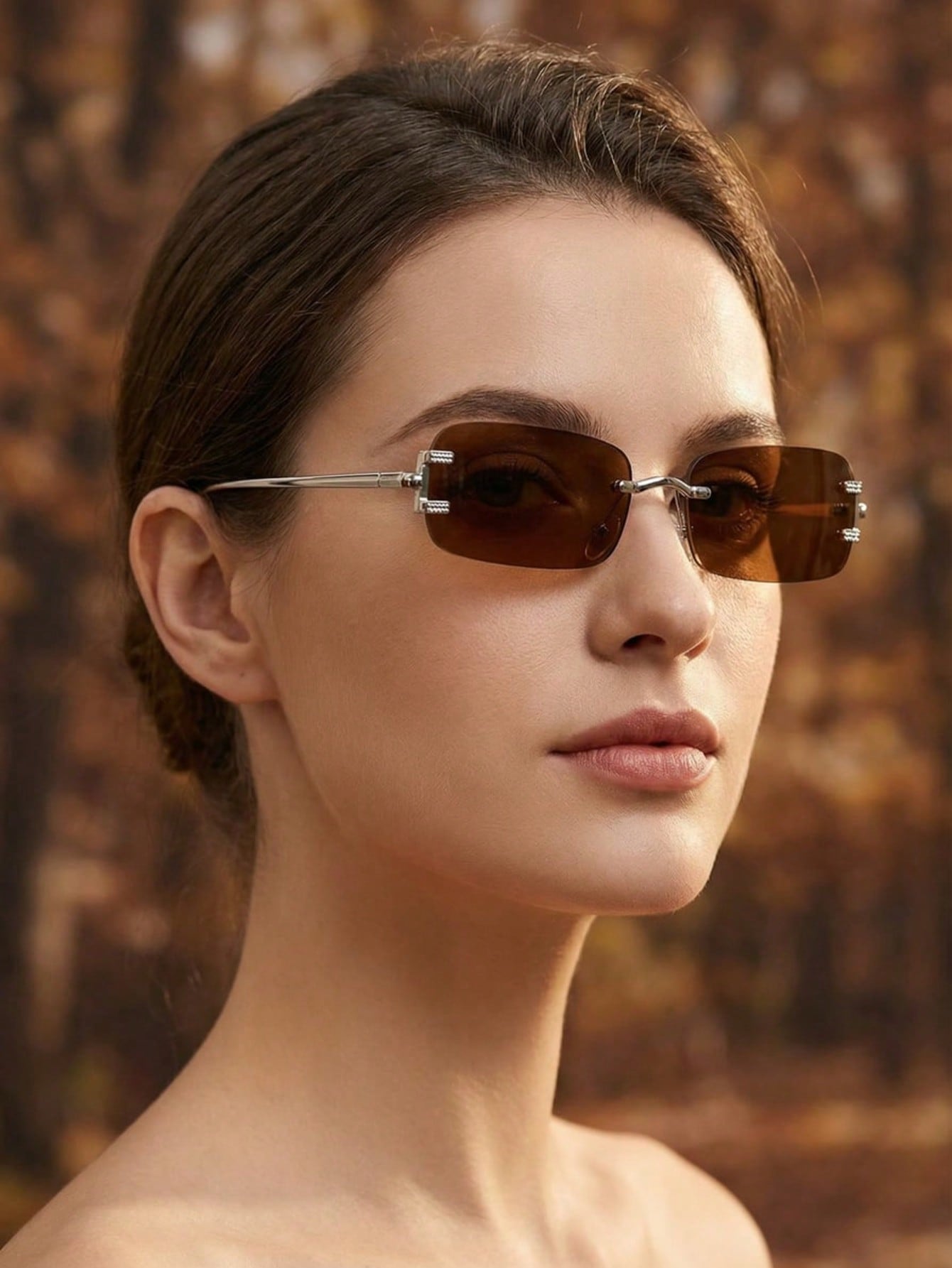 

Frameless fashion glasses, perfect for summer outdoor leisure, the perfect gift for friends, vintage accessory, beach accessory, коричневый
