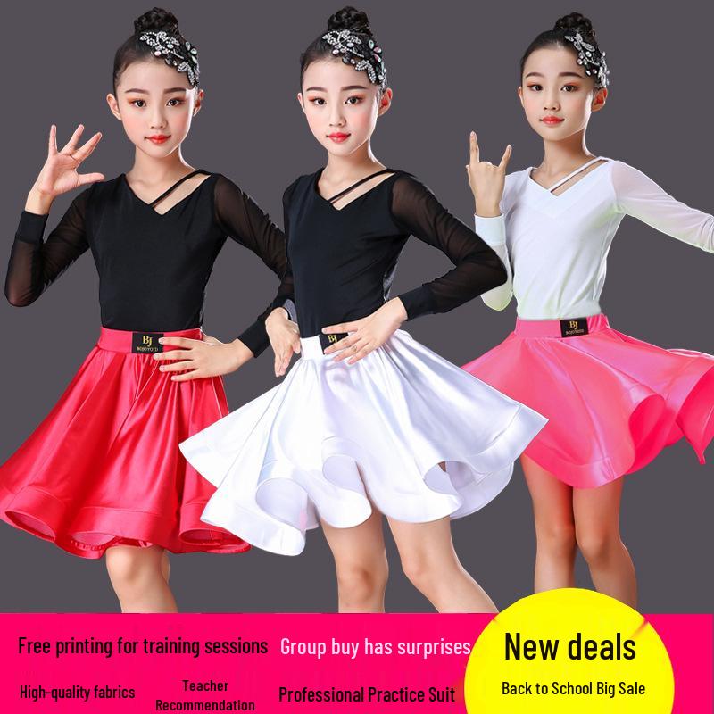Girls' Autumn Long Sleeve Latin Dance Practice Set