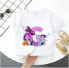 K Pop Demon Huntersd Children's Short-Sleeved Girls' Casual Shirt - Summer Pure Polyester T-Shirt with Letter A-Z Cartoon Print