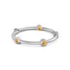 Citrine Bezel Station Contemporary Minimalist Ring- 925 Sterling Silver