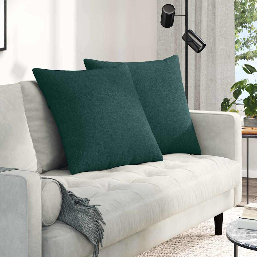 Sofa Cushions 2 pcs Dark Green 60 x 60 cm Fabric