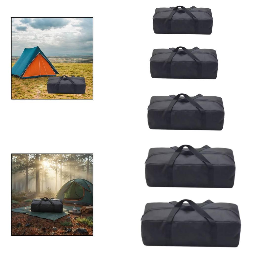Schwarze Camping-Aufbewahrungstasche, Tragbar, Kofferraum-Organizer für Wandern und Trekking.