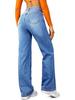 Women's High-Waisted Retro Straight-Leg Jeans - Slimming Loose Fit, Petite Floor-Length