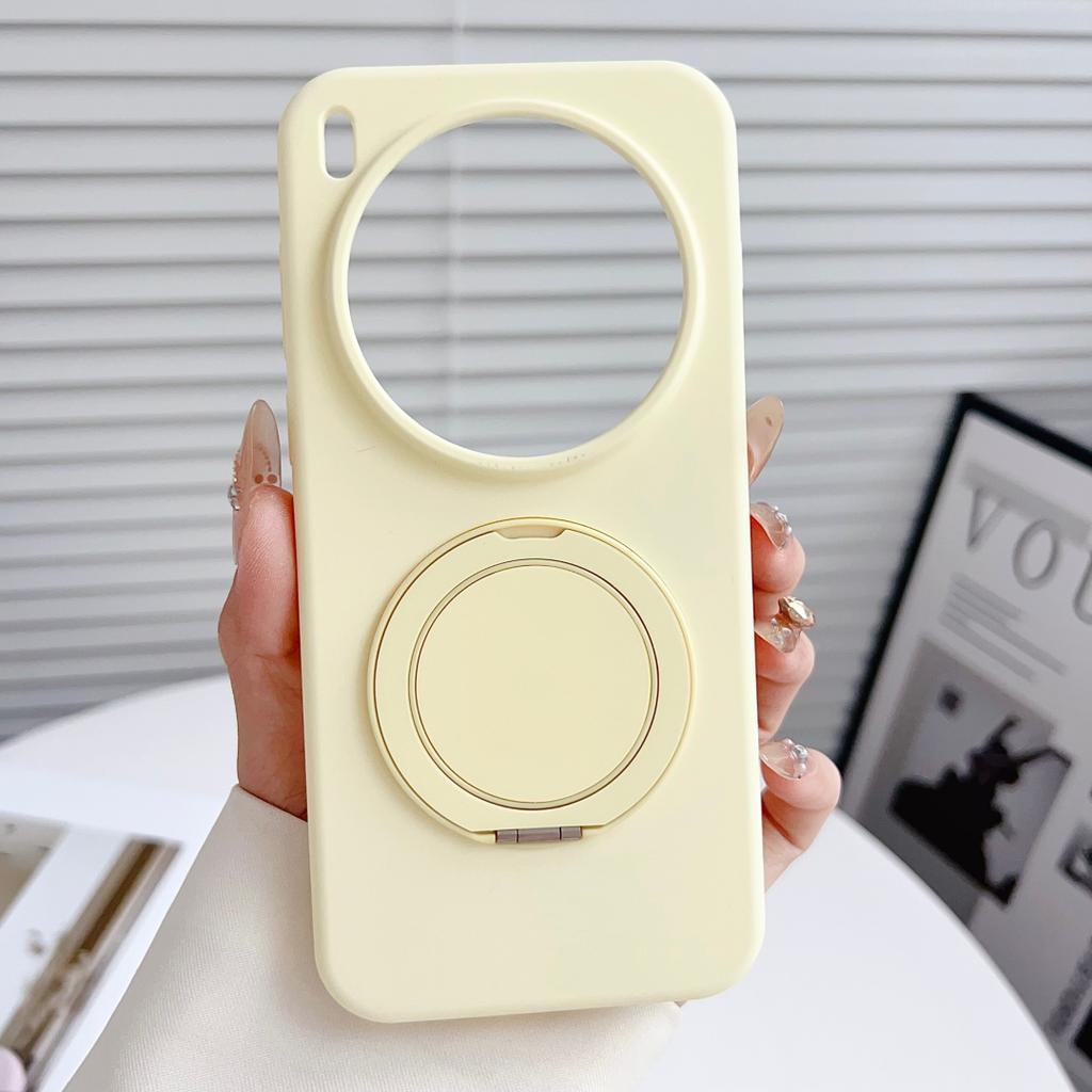 Liquid Silicone Soft Case For Vivo x300 and X300 Pro Magnetic Suction Baby Skin Touch Anti-Fingerprint 360° Rotation Stand Cover