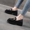 Black Loafers Women's 2025 Spring and Summer New British Style Leather Small Leather Shoes Comfortable Soft Sole Versatile Retro Single Shoes