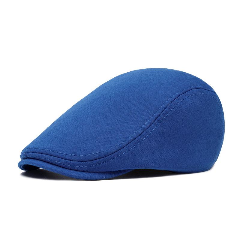 Boina masculina de outono e inverno de lã de aba leve, quente, chapéu para frente, boina britânica de topo mole, chapéu newsboy
