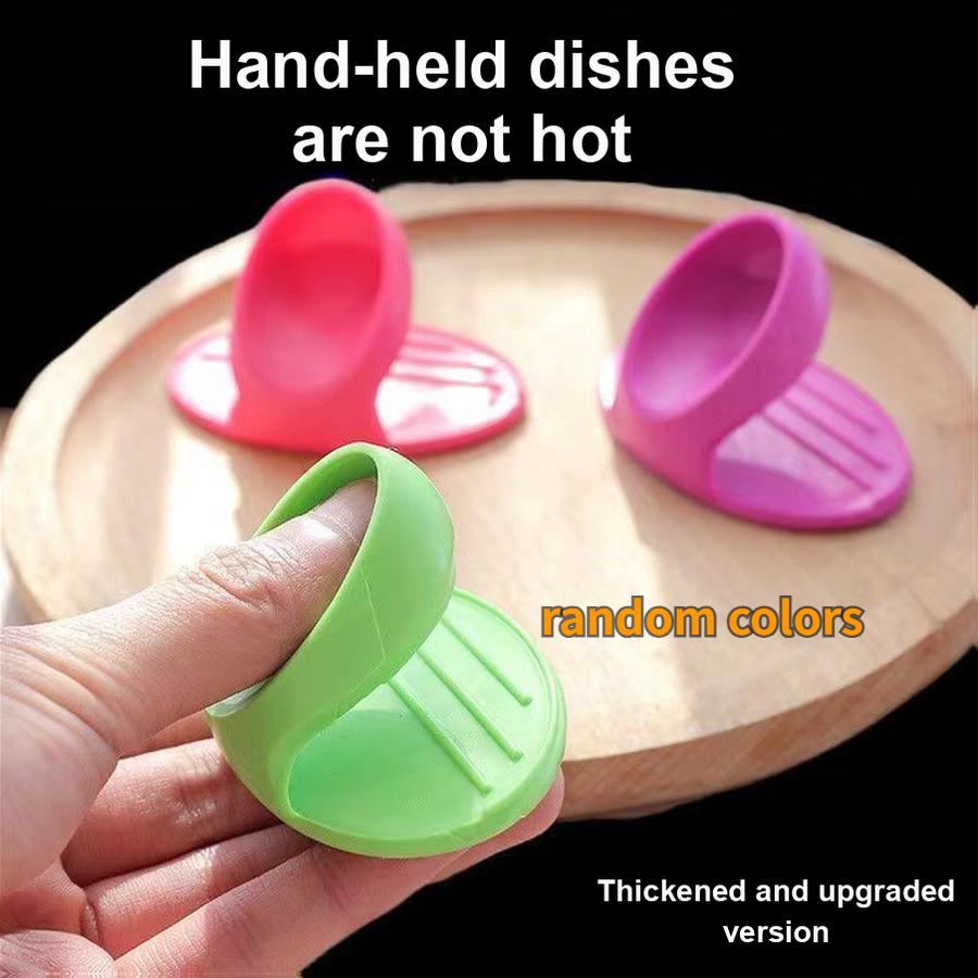 Silicone Heat-Resistant Finger Cots Thick Gloves for Kitchen Microwave Oven Bowl Spoon Clip