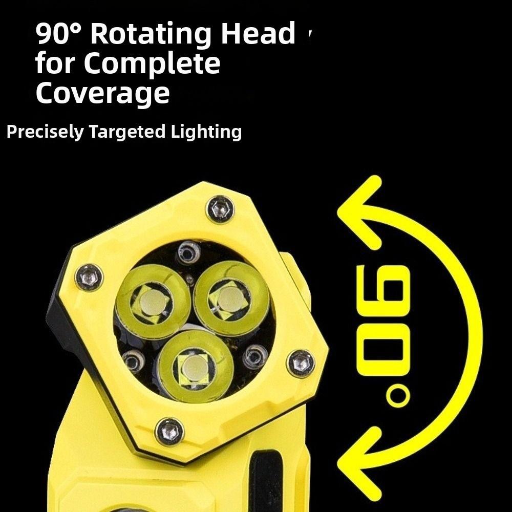 Wave Sensor Rechargeable Work Light Rotatable Head Magnetic Base Sensor Headlamp Rechargeable Dual Light Source Clip Work Light
