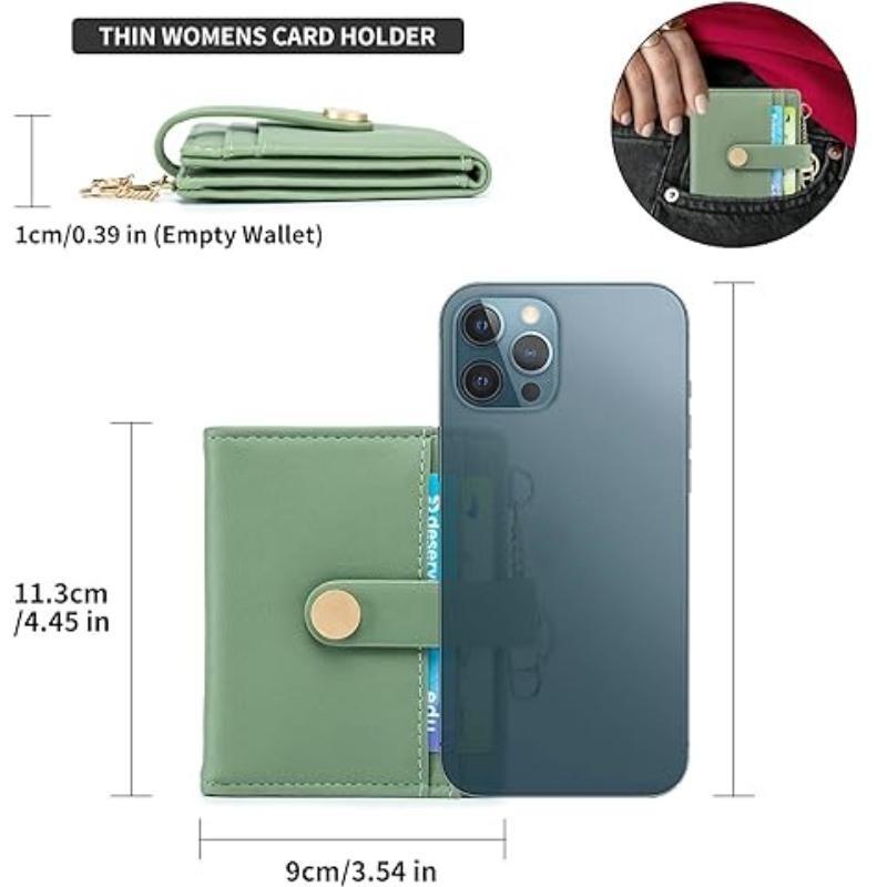 New Arrival Hot Sale Women'S Ultra-Thin Wallet Bifold PU Leather Card Clamp With Key Chain Zipper Document Package