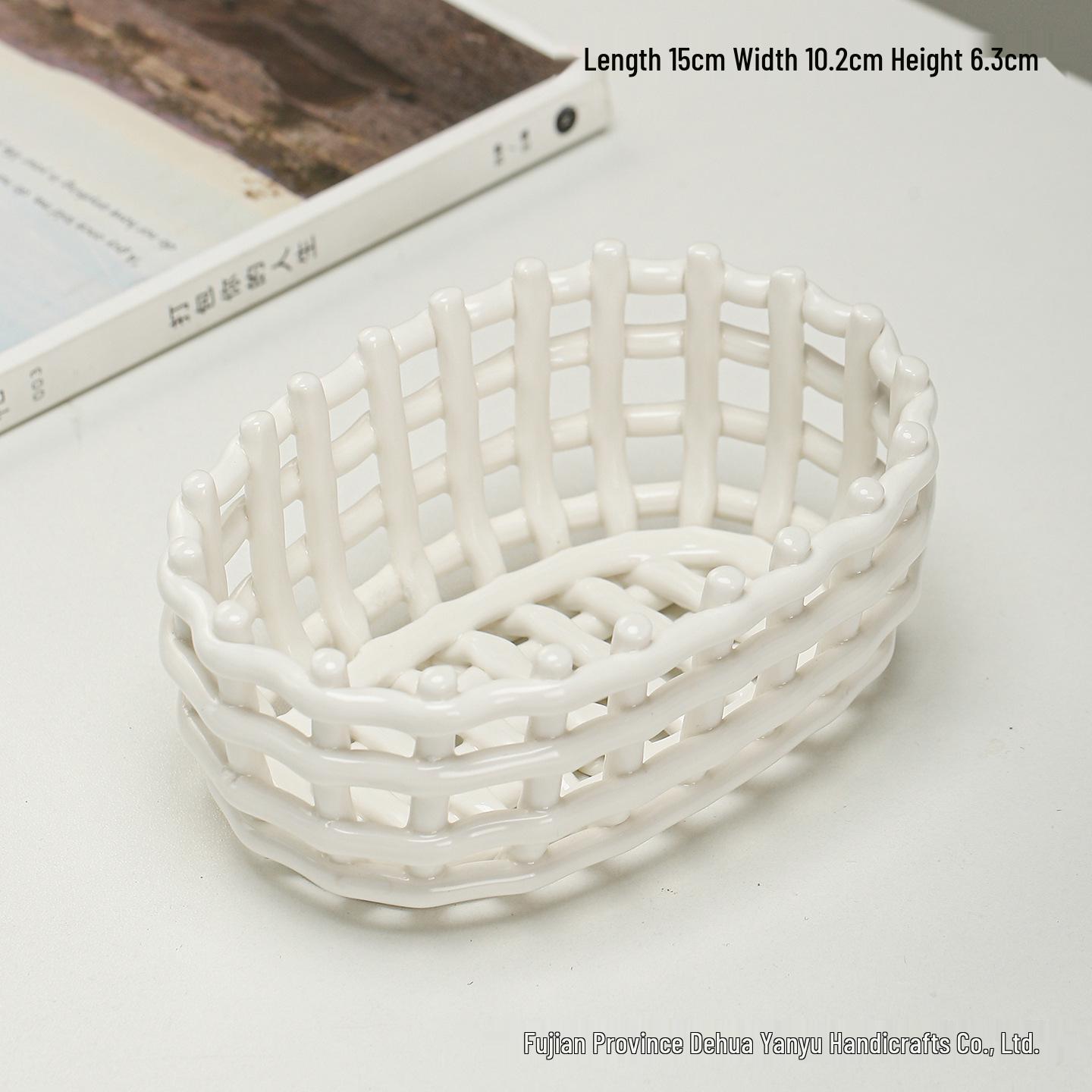 

Handmade Woven Ceramic Fruit Bowl & Snack Basket