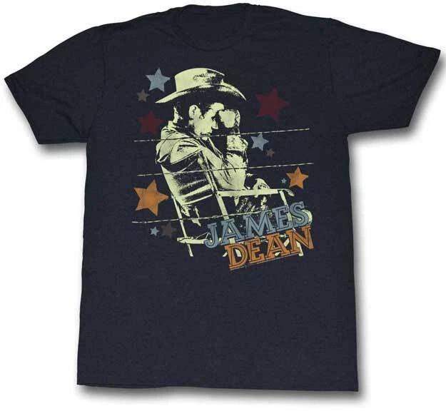 James Dean 1950 s Icon Stars Cowboy Rocking Chair Barb Wire Men s T Shirt M
