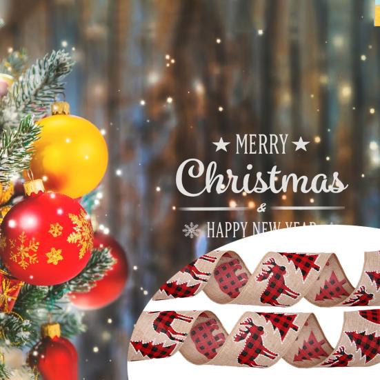6M/Roll Christmas Ribbon Versatile DIY Crafts Decorative Ribbon Gift Wrapping Ribbon for Festive Party Decor
