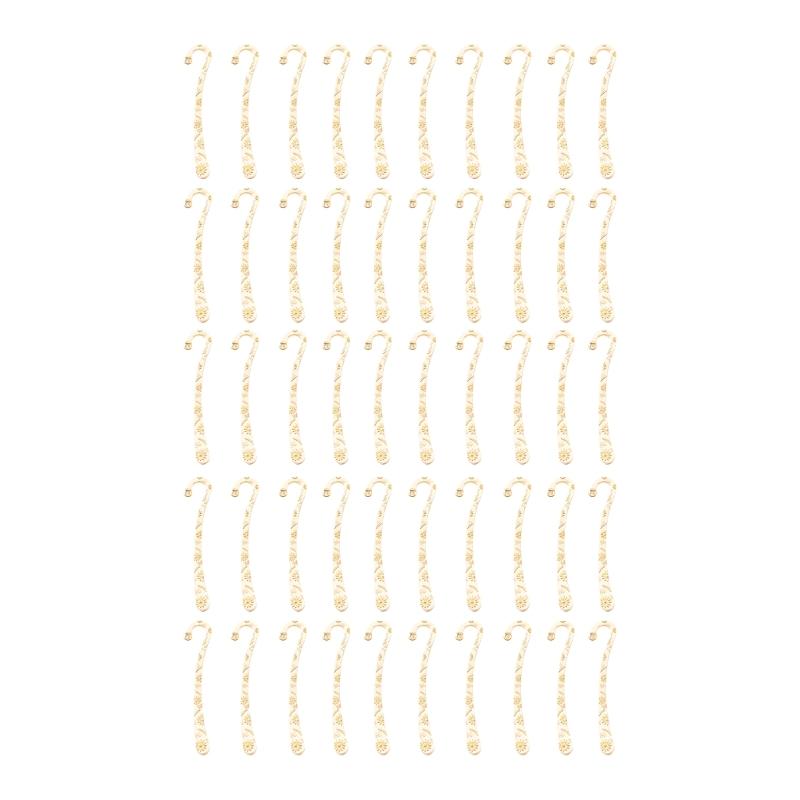 50Pcs Vintage Engraved Bookmarks Metal Hook Bookmarks Hairpin Hook Book Mark for Teacher Reading Enthusiasts 1 золотой