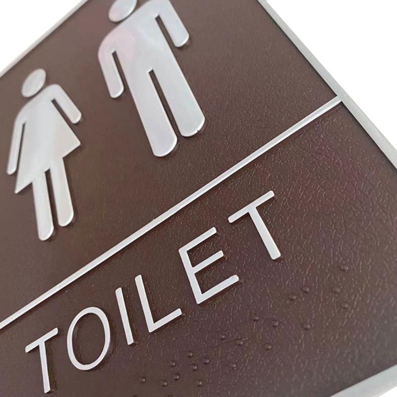 Toilet Door Sign Men Women Bathroom WC Mark Label Self-Adhesive Wall Sticker DIY Decor for Office Business Hotel Unisex
