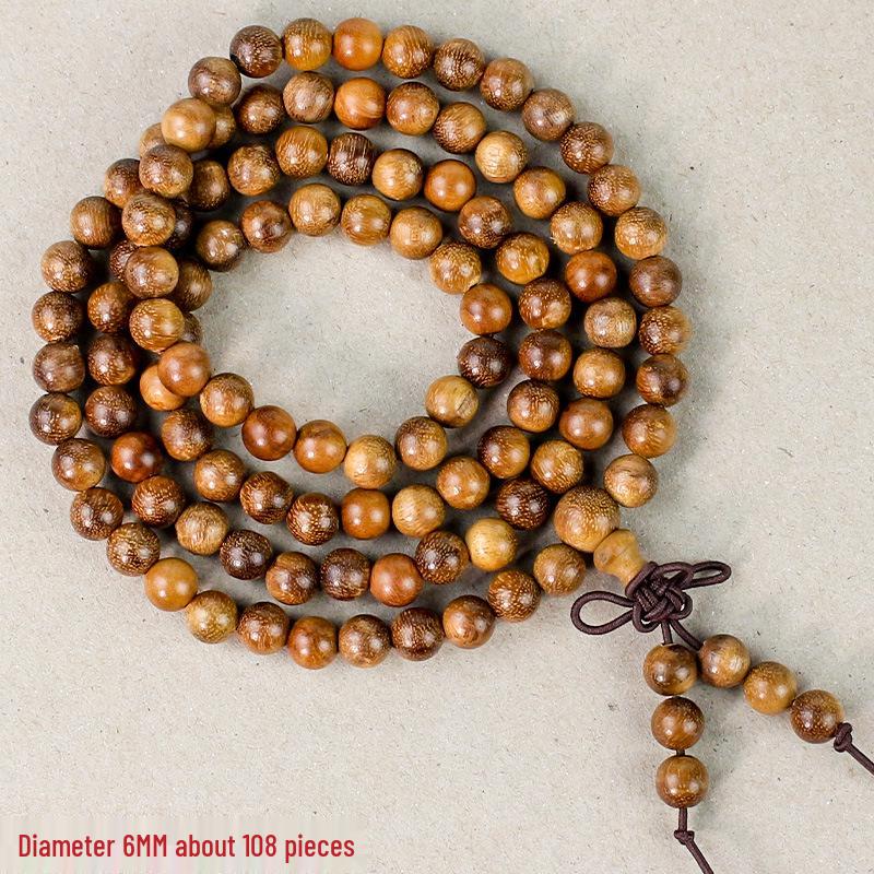 Wooden Sandalwood Buddhist Bead Bracelets - 108 Beads, Unisex Jewelry for Couples