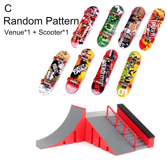 Kids Professional Mini Finger Board Skateboard Skate Park Training Prop Toys Set