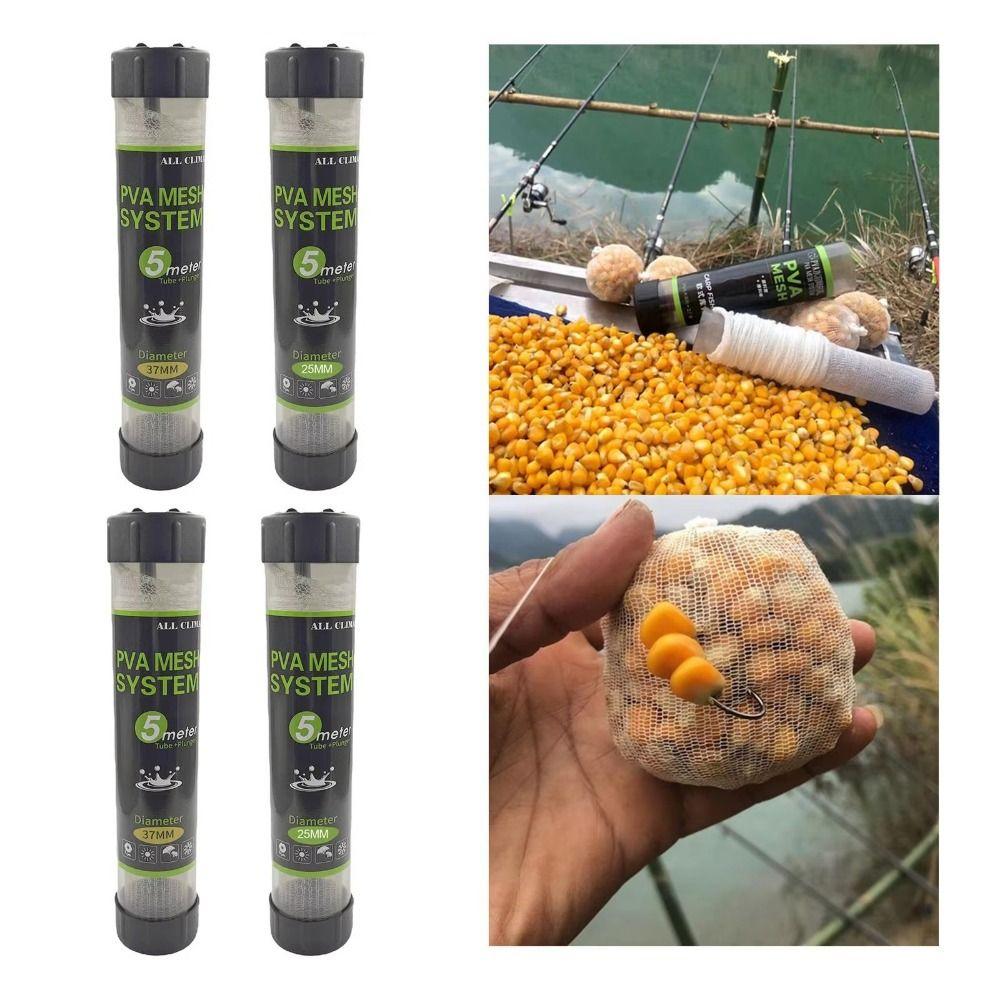 Soluble Bait Wrap Bag Fishing Lures Refill Net Fishing Accessories PVA Lure Mesh Portable for 5/10M 18/25/37MM