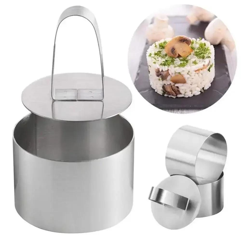Stainless Steel Mousse Ring Cake Mold with Push Plate DIY Round Square Flower Heart Shape Cake Cupcake Mould Pastry Baking Tools