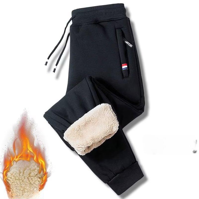 Autumn and Winter Lamb Velvet Casual Pants Men's Velvet Thick Large Size Loose Sports Pants with Feet Straight Warm Pants