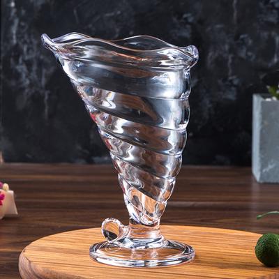 Eisbecher, Joghurtschale, Sanddessertbecher, Hochzeitsgeschenke, Buffet, gestreiftes Glas, transparente Puddingbecher, Restaurant-Kelchschale