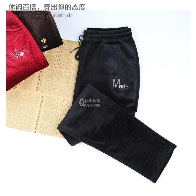 

Autumn Corduroy Large Size Women s Pants Casual Old Clothes Classic Medium Women s Pants Mom Velvet Long Small 3 Plus [Recommended 90-62.5kg]
